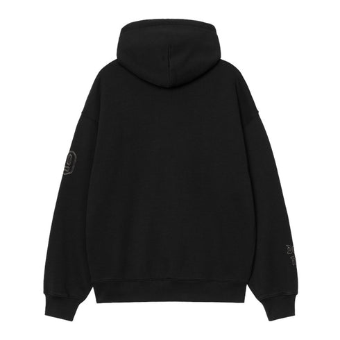 Carhartt Wip Hooded Hackwork Sweat A Capuche - Black / Wall
